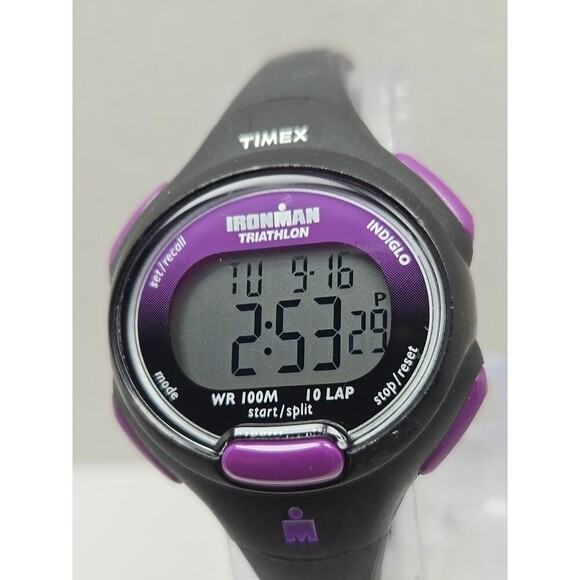 Womens Timex Ironman Triathlon 10 Lap Digital Watch Indiglo Alarms New Battery - Picture 5 of 11